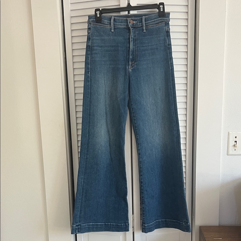 MOTHER Women's Blue Wide-Leg Jeans